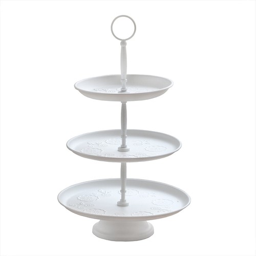 Etagere blomster weiß - etagere,