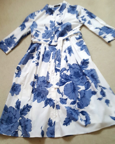 Oui modernes kleid weiß blau - kleid,
