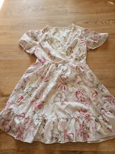 Kleid shein damen weiß - l,