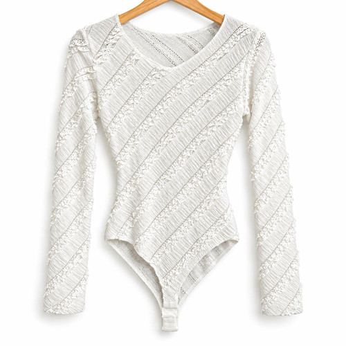 Damen body einteiler - einteiler, weiß